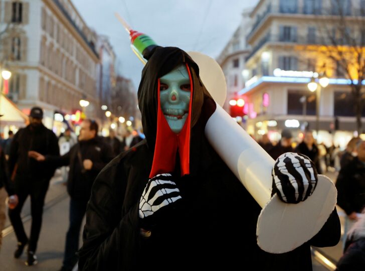 Protest against COVID-19 vaccine pass in Nice
