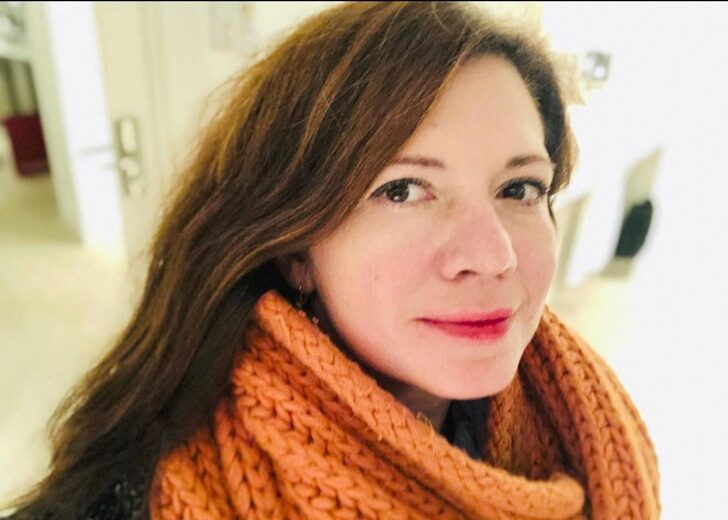 Russian Journalist Oksana Baulina, who was killed during shelling in Kyiv according to a Russian investigative website, takes a selfie in an undated photo obtained from her Facebook profile