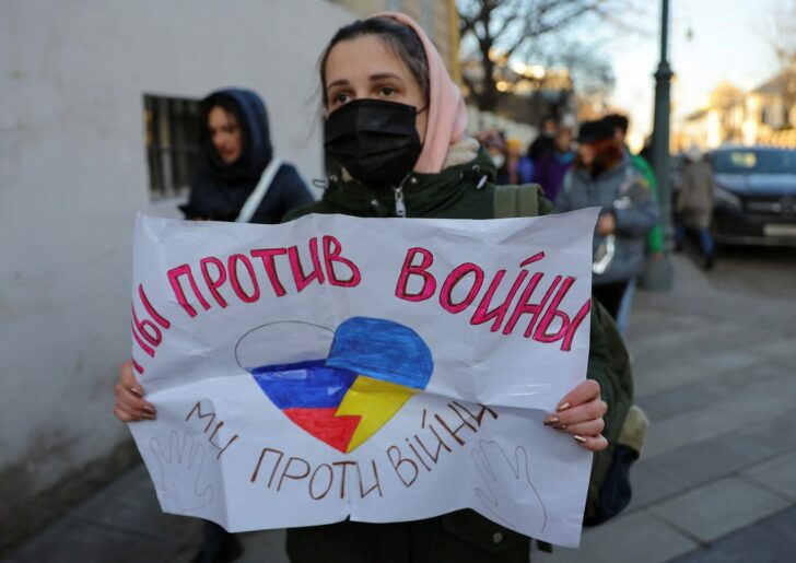 Anti-war protest against Russian invasion of Ukraine
