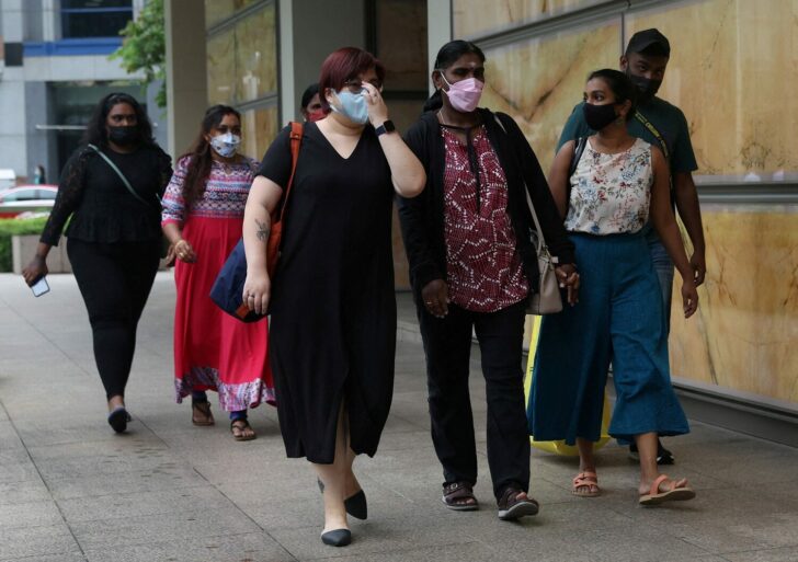 Panchalai Supermaniam, mother of Nagaenthran Dharmalingam, arrives at the Supreme Court in Singapore