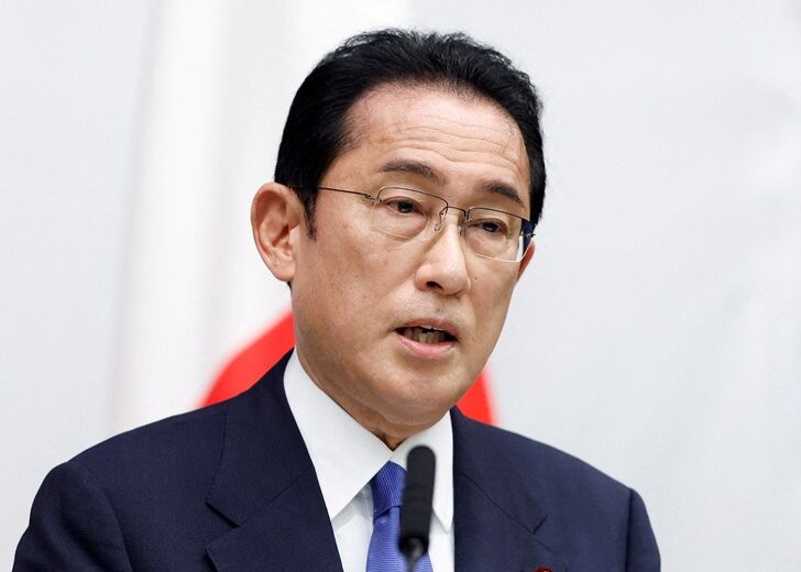 FILE PHOTO: Japanese PM Kishida speaks after Quad meeting in Tokyo