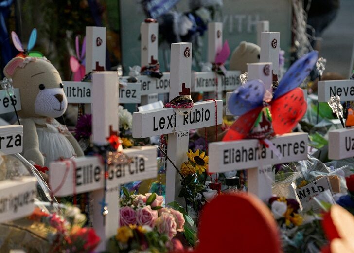FILE PHOTO: Memorial for the victims of a mass shooting in Uvalde, Texas