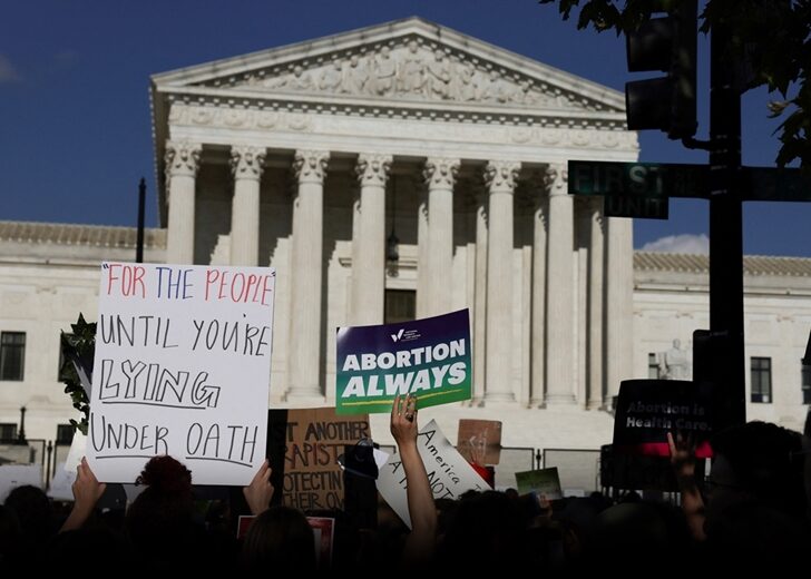 United States Supreme Court overturns the landmark Roe v Wade abortion decision