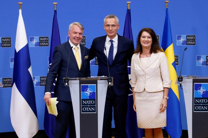 Sweden and Finland negotiate NATO accession in Brussels