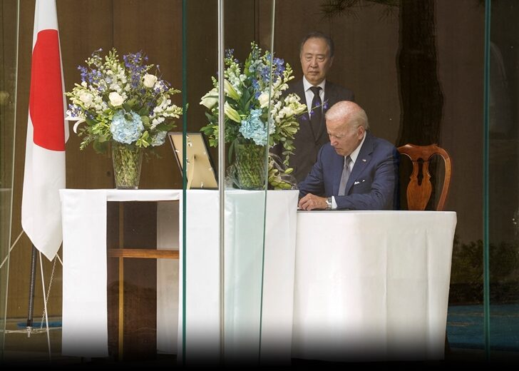 U.S. President Biden pays tribute to Japan's former Prime Minister Shinzo Abe during visit to the Japan ambassador's residence in Washington