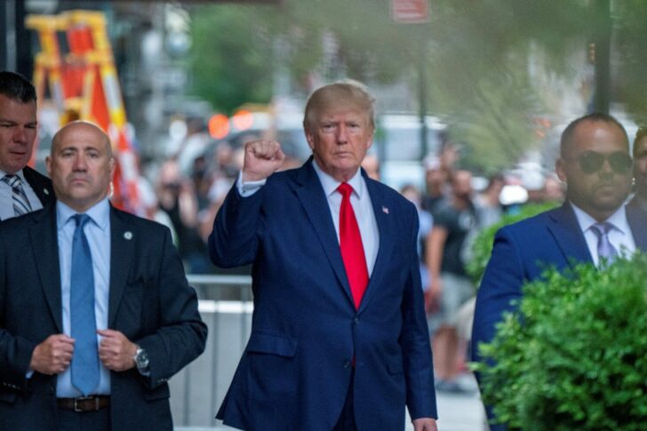 FILE PHOTO: Donald Trump departs Trump Tower two days after FBI agents raided his Mar-a-Lago Palm Beach home, in New York City