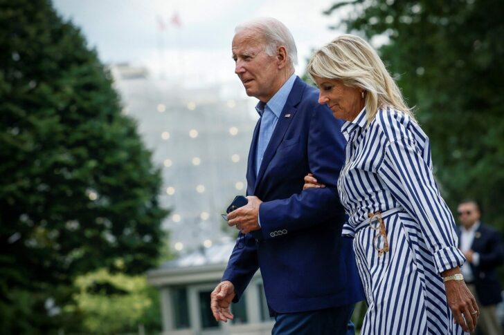 U.S. President Joe Biden arrives at the White House in Washington following a visit to eastern Kentucky