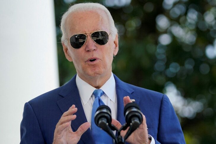 FILE PHOTO: U.S President Joe Biden speaks before signing two bills aimed at combating fraud in the COVID-19 small business relief programs in Washington