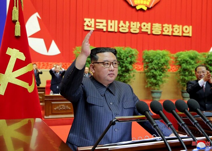 North Korea's leader Kim Jong Un attends a national meeting on measures against the coronavirus disease (COVID-19) in Pyongyang