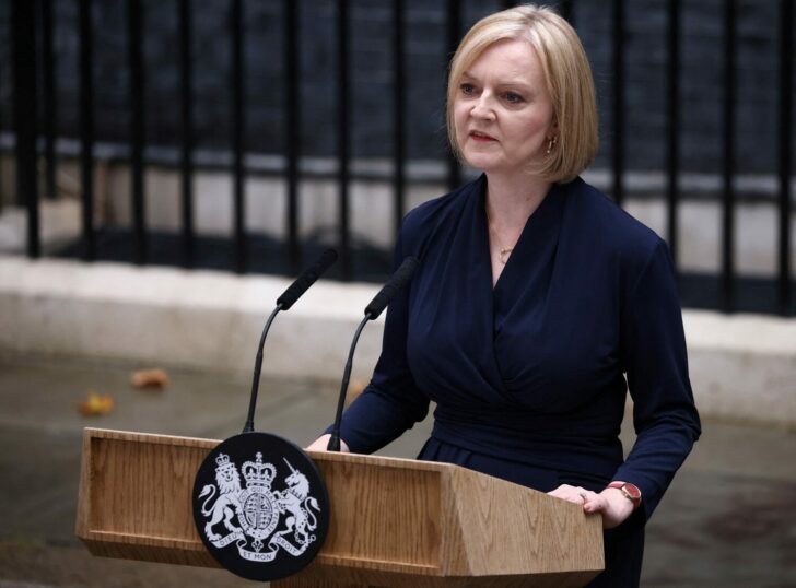 New British PM Truss in Downing Street in London