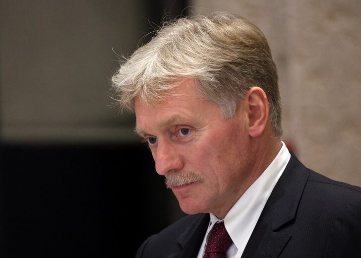 Kremlin spokesman Dmitry Peskov attends a news conference in Samarkand
