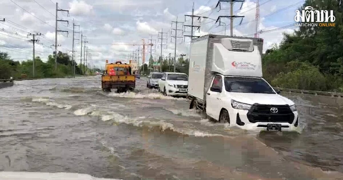น้ำชีทะลักถนนเลี่ยงเมืองขอนแก่น เขื่อนอุบลรัตน์เพิ่มการระบายเป็นวันละ 54 ล้าน ลบ.ม.
