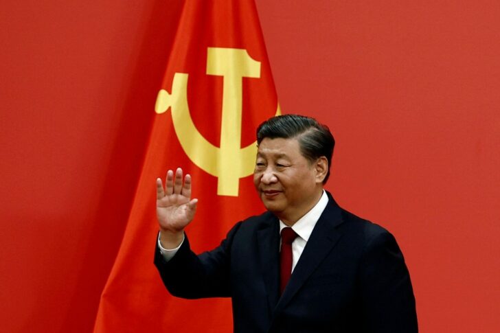 New Politburo Standing Committee members in Beijing