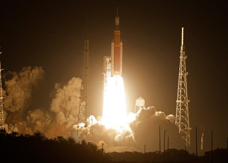NASA's next-generation moon rocket lifts off on the unmanned Artemis1 mission to the moon at Cape Canaveral