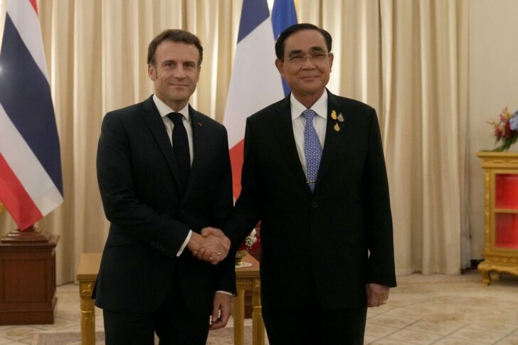 French President Macron meets Thai PM Chan-ocha in Bangkok