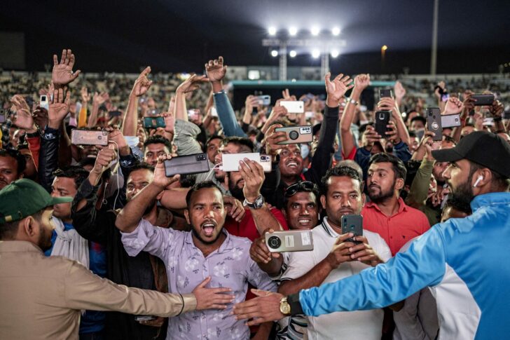 FIFA World Cup Qatar 2022 - Migrant workers watch Qatar v Ecuador