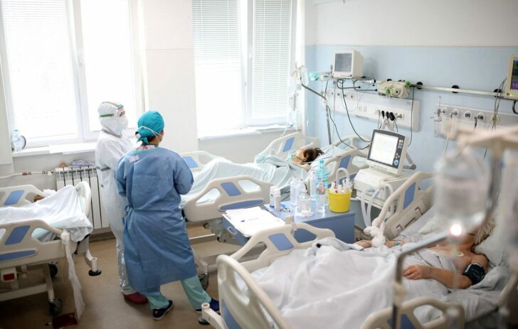 FILE PHOTO: Intensive Care Unit (ICU) for COVID-19 patients at Alexandrovska hospital