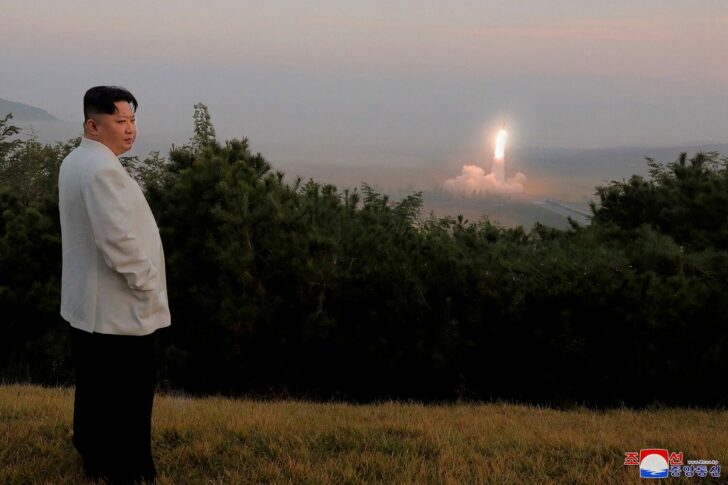 FILE PHOTO: FILE PHOTO: North Korea's leader Kim Jong Un oversees a missile launch at an undisclosed location in North Korea
