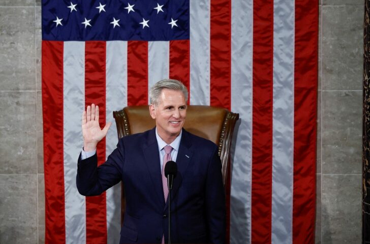 Kevin McCarthy is elected next Speaker of the U.S. House of Representatives at the U.S. Capitol in Washington