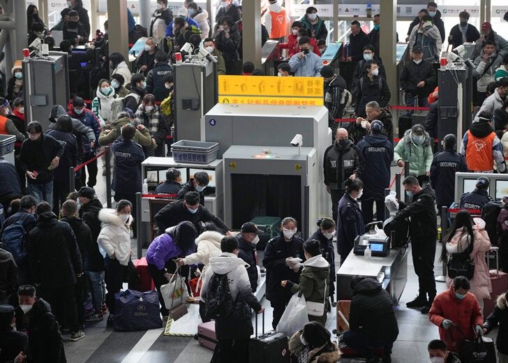 People travel during annual Spring Festival travel rush, ahead of the Chinese Lunar New Year, in Shanghai