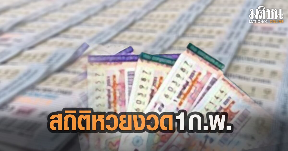 ส่องสถิติหวย สลากกินแบ่งรัฐบาล งวด 1 ก.พ.ย้อนหลัง เคยออก 'เลขเบิ้ล' ส่องสถิติหวย สลากกินแบ่งรัฐบาล งวด 1 ก.พ.ย้อนหลัง เคยออก 'เลขเบิ้ล'