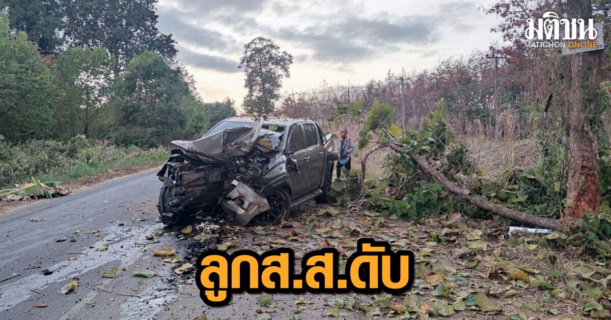 สลด! ลูกชายอดีต ส.ส.เลย พรรคเพื่อไทย ขับรถพุ่งชนต้นไม้ข้างทางดับ