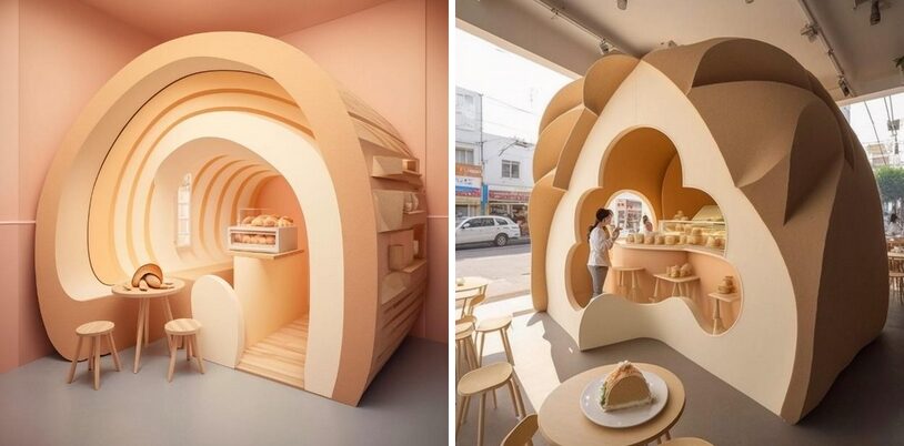 รูป 1ตัวอย่างภาพที่สร้างด้วยอลิสาAi Keyword: ออกแบบร้านคาเฟ่รูปทรงขนมปัง รูป 1ตัวอย่างภาพที่สร้างด้วยอลิสาAi Keyword: ออกแบบร้านคาเฟ่รูปทรงขนมปัง