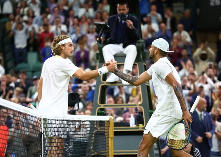 Tsitsipas Kyrgios tennis Wimbledon
