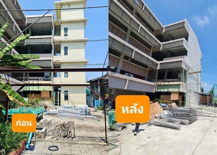 รื้อลิฟต์-โรงเรียนวัดสร้อยทอง