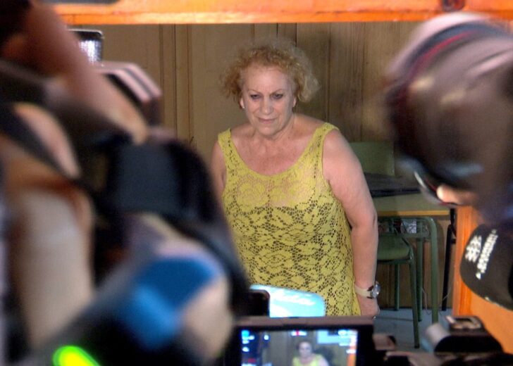 The mother of Royal Spanish Football Federation President Luis Rubiales, Angeles Bejar is seen inside a church in in Motril