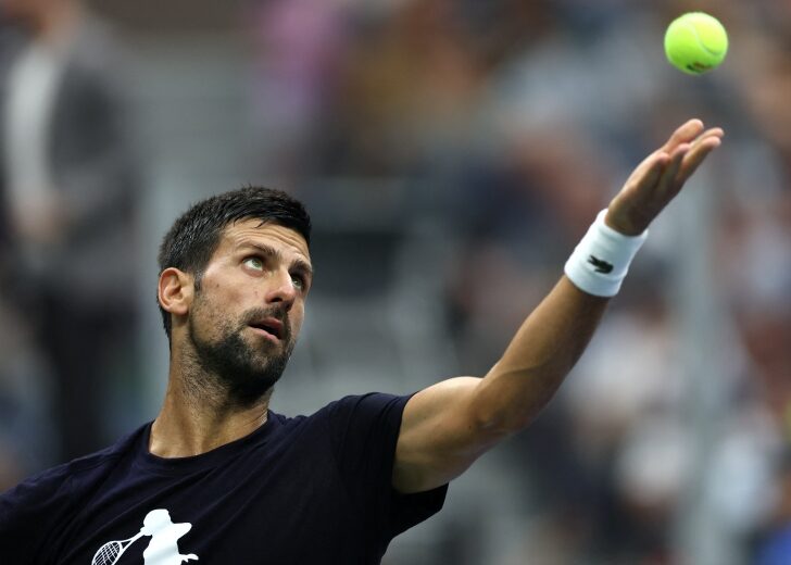 Tennis - U.S. Open - Novak Djokovic of Serbia practices ahead of the 2023 U.S. Open Tennis Championships