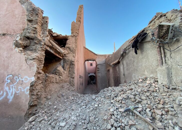 Damage in the historic city of Marrakech, following a powerful earthquake