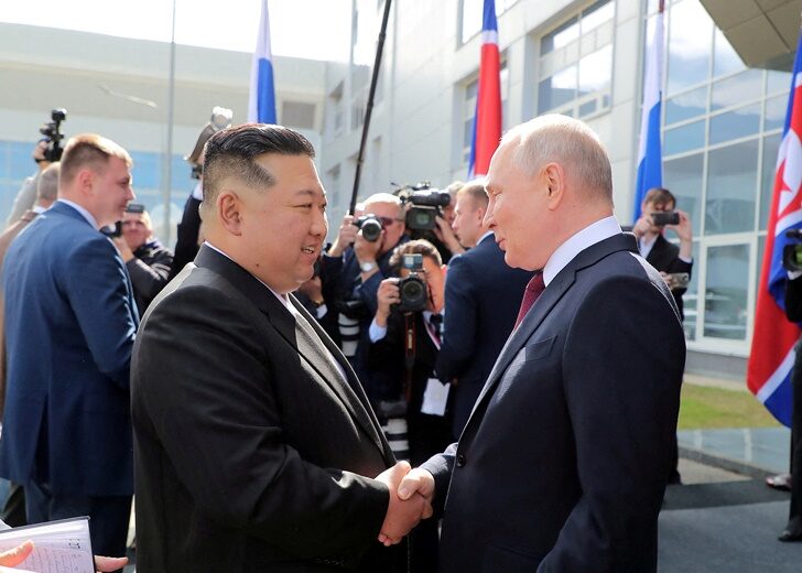 FILE PHOTO: North Korean leader Kim Jong Un meets Russia's President Vladimir Putin