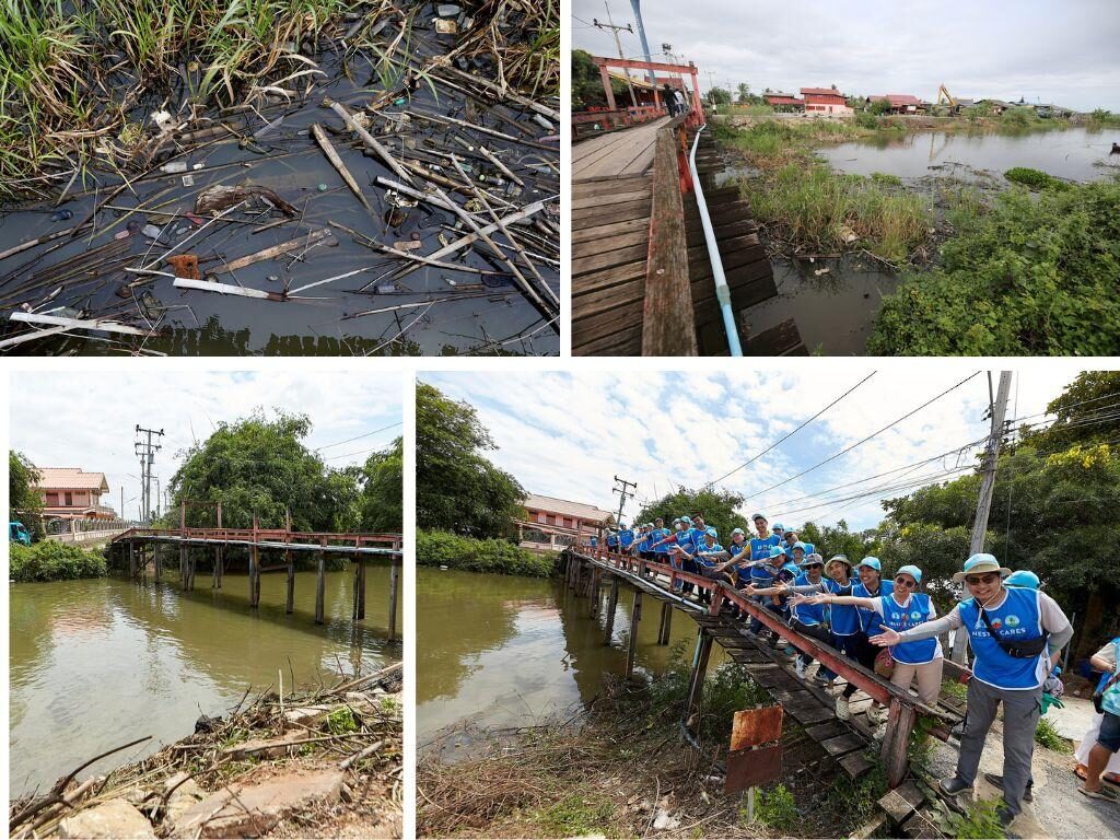 คลองขนมจีนก่อนและหลังกิจกรรมจิตอาสา Nestlé CARES ร่วมฟื้นฟูทิวทัศน์ริมคลอง คลองขนมจีนก่อนและหลังกิจกรรมจิตอาสา Nestlé CARES ร่วมฟื้นฟูทิวทัศน์ริมคลอง