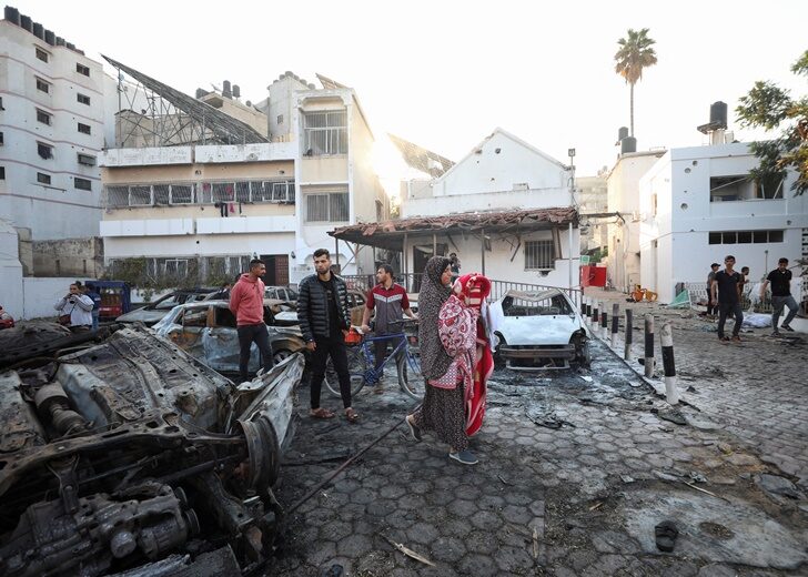 Aftermath of hospital blast in Gaza City