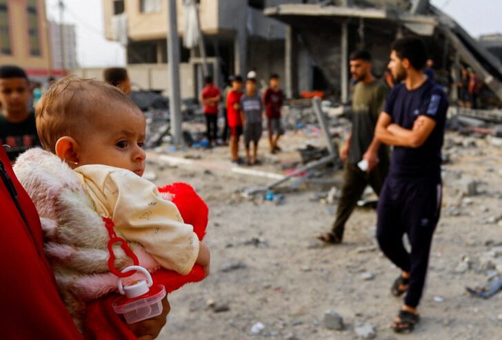 Aftermath of Israeli strikes in Khan Younis