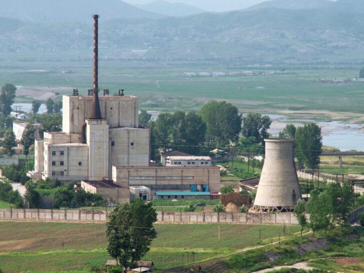 FILE PHOTO: A North Korean nuclear plant is seen before demolishing a cooling tower in Yongbyon