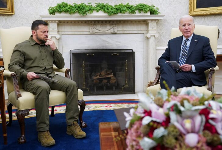 Ukrainian President Zelenskiy meets with U.S. President Biden at the White House in Washington