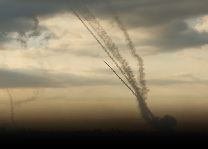 Rockets are fired by Palestinian militants into Israel, in Gaza