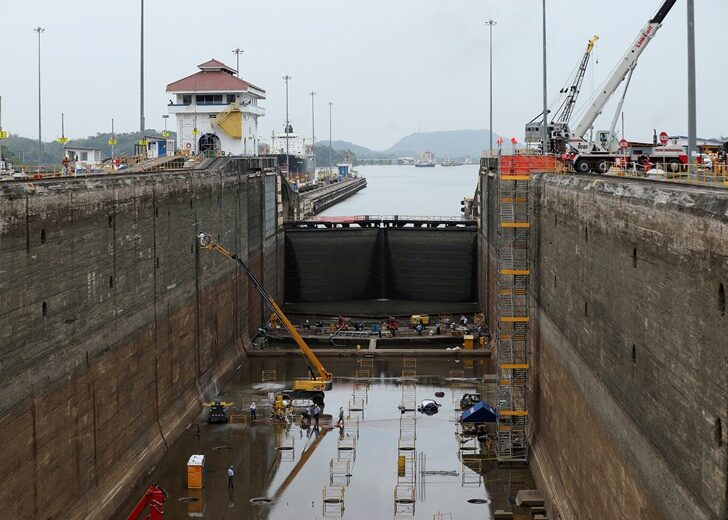 FILE PHOTO: West Lane of Pedro Miguel locks under maintenance at the Panama Canal