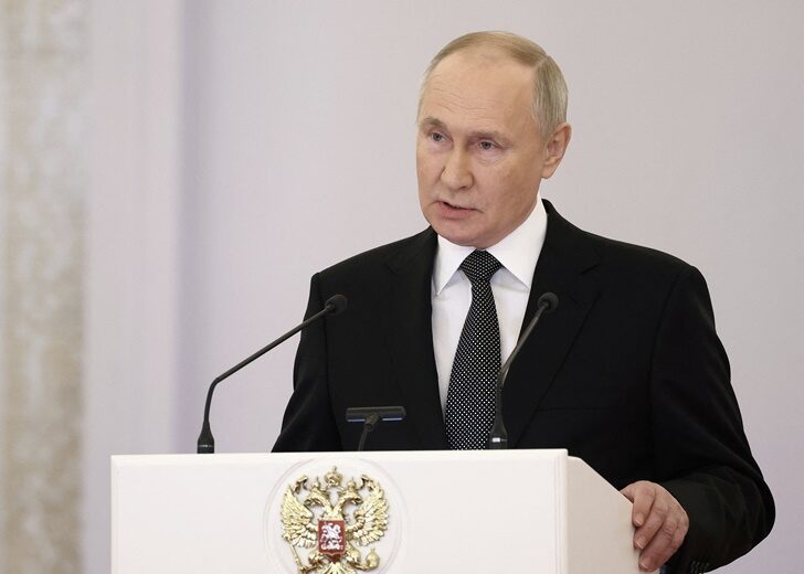 Russia's President Putin attends an awarding ceremony in Moscow
