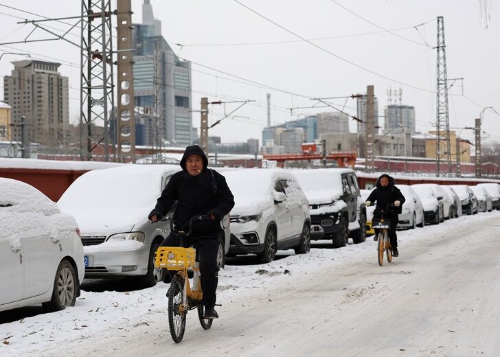 Winter day following snowfall in Beijing