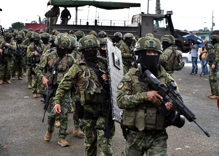 Ecuador security forces hold an inspection at Zonal 8 prison, in Guayaquil