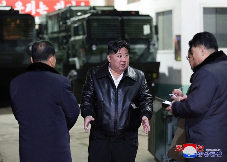 North Korean leader Kim Jong Un visits a munitions factory