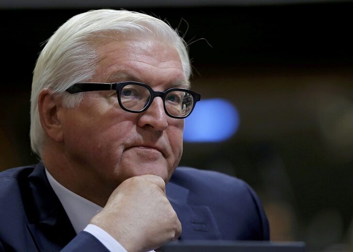 German Foreign Minister Steinmeier waits to address the Parliamentary Assembly of the Council of Europe in Strasbourg