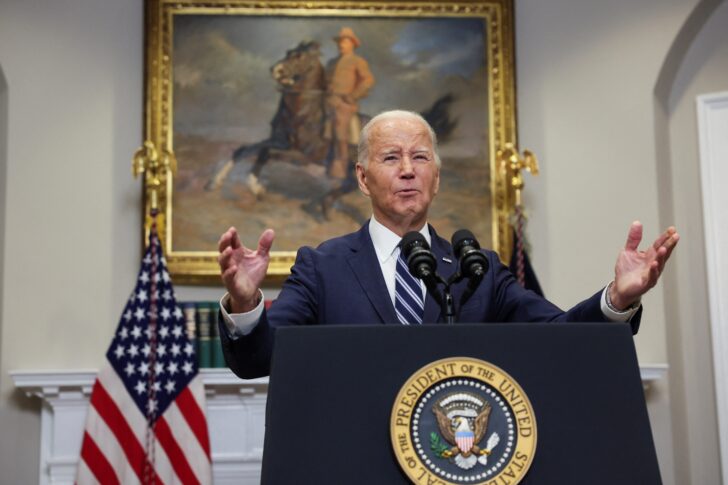 U.S. President Biden speaks about reported death of Alexei Navalny during remarks from the White House in Washington
