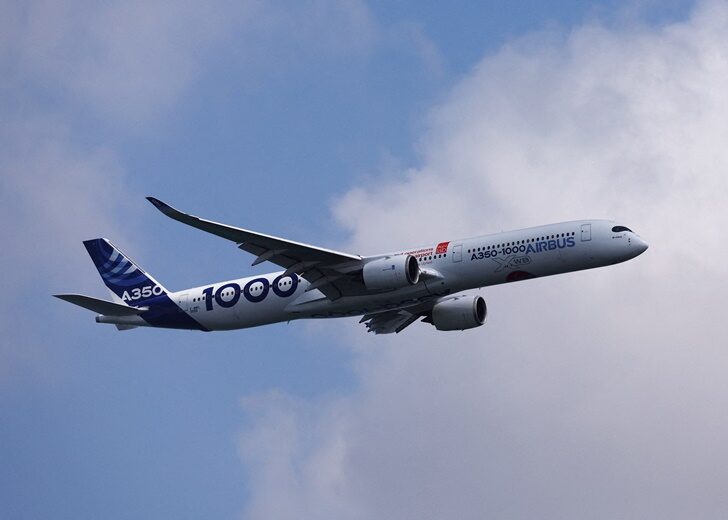 FILE PHOTO: Airbus A350-1000 during aerial display in Singapore