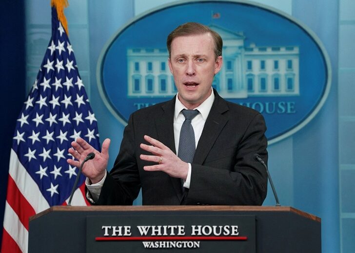Sullivan speaks at a press briefing at the White House in Washington