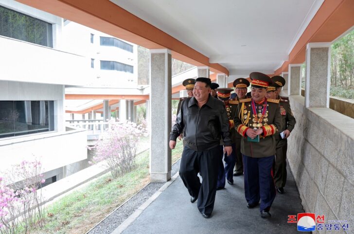 North Korean leader Kim Jong Un visits a military university