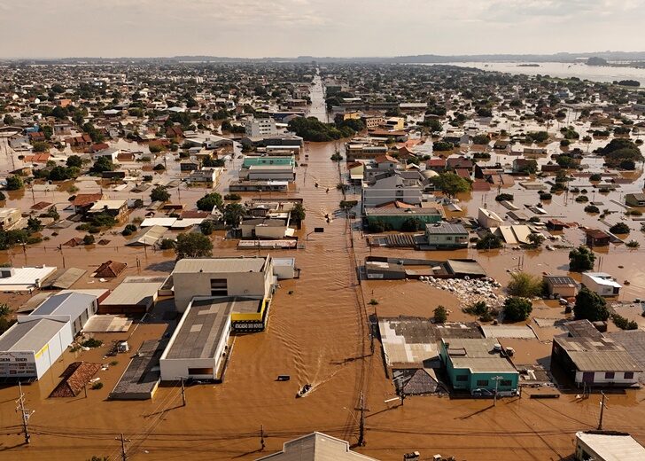 Flooding due to heavy rains in Canoas in Rio Grande do Sul state